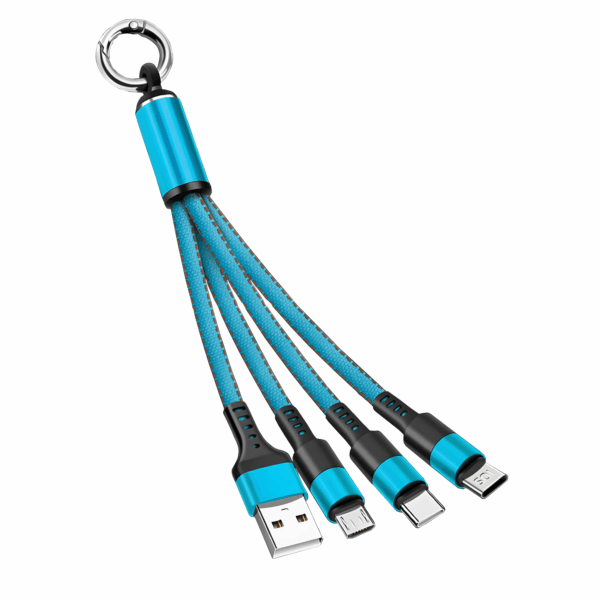 ⁦• "	كيبل USB متعدد 4 في 1 شاحن سريع نايلون مع نوع A/USB C الى 120 واط"⁩ - الصورة ⁦4⁩