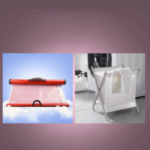 • عرض ستارة منشر الغسيل السحري + سلة الملابس