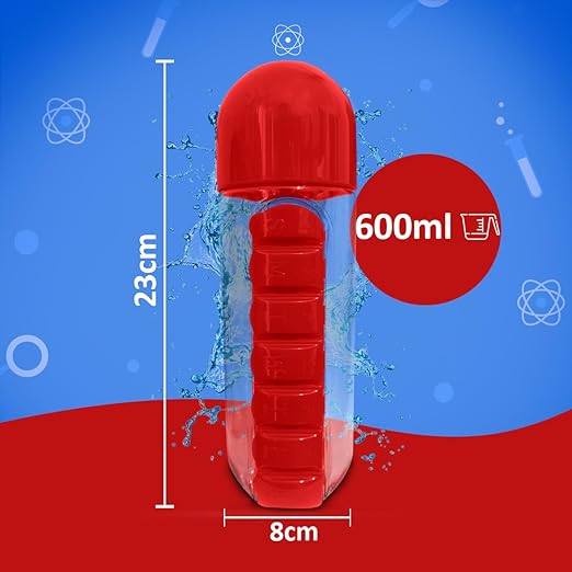 • زجاجة مياه ومنظم دواء 2 في 1 - الصورة 3