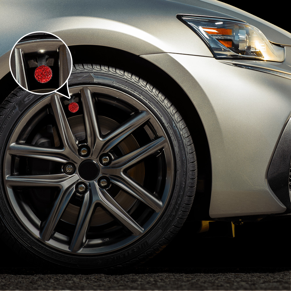 غطاء بلف إطارات السيارة كريستالات لامع - الصورة 3