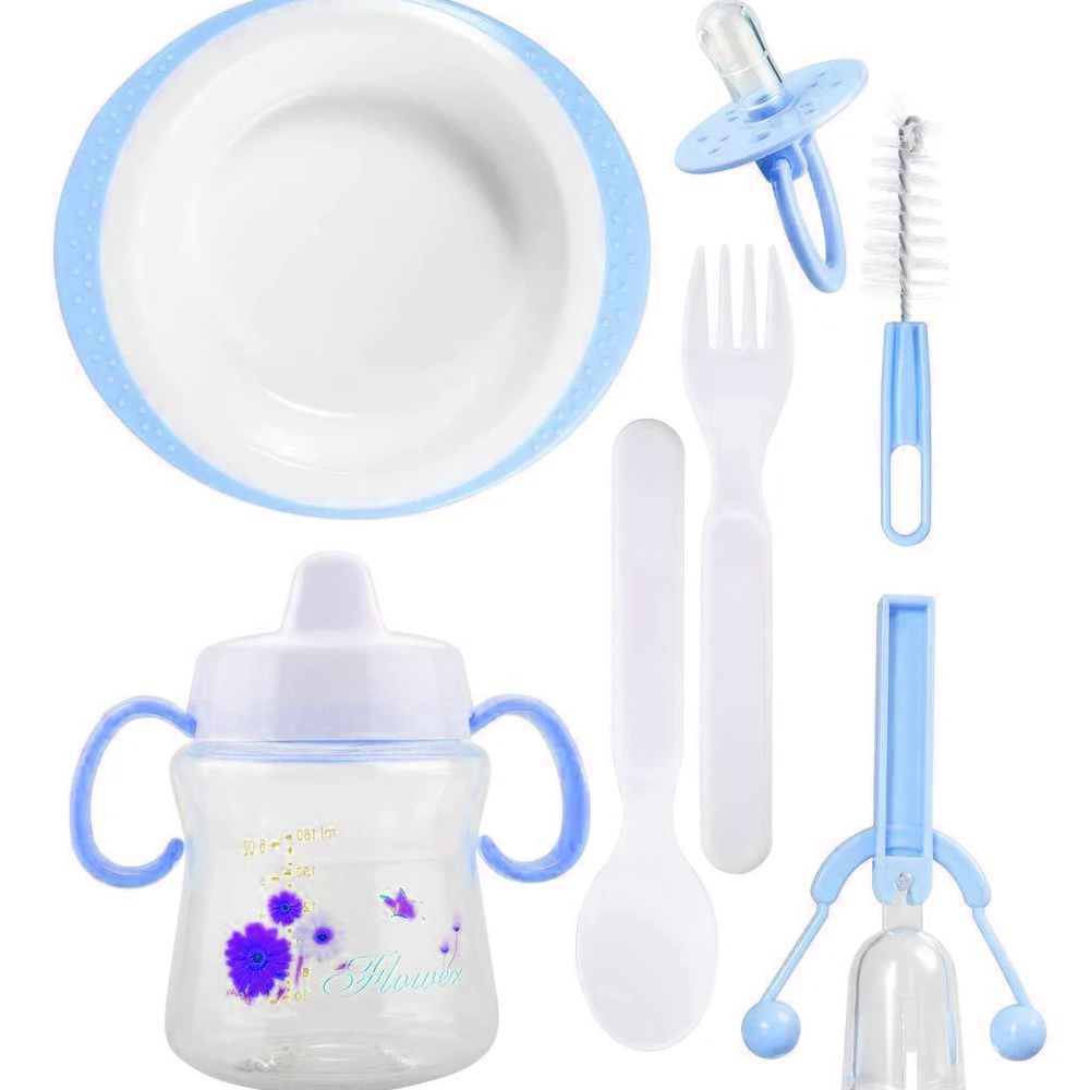 مجموعة تغذية 10 قطع و بافته سيليكون للاولاد - الصورة 3