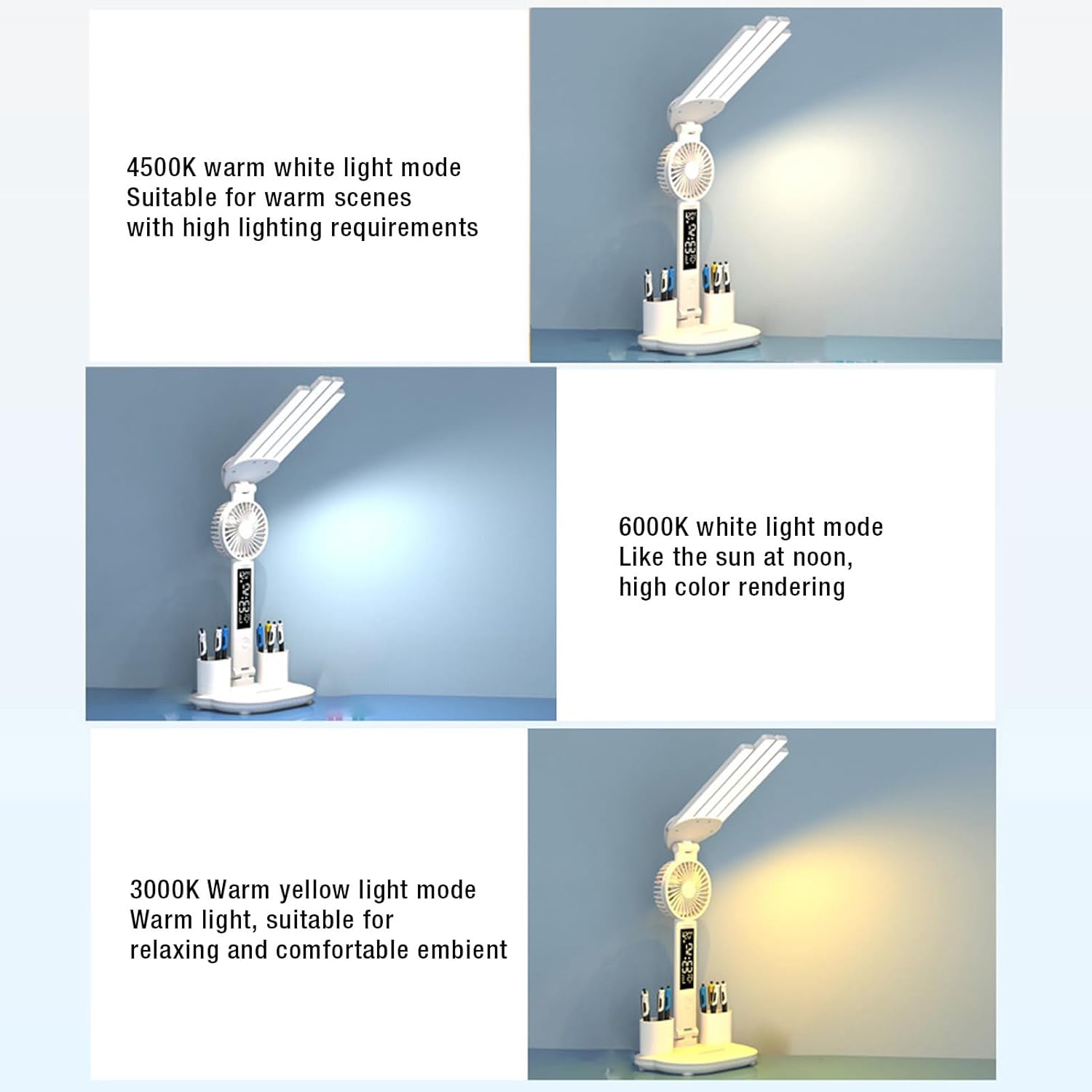 اباجوره مكتب ليد مع مروحه و ساعه - الصورة 6