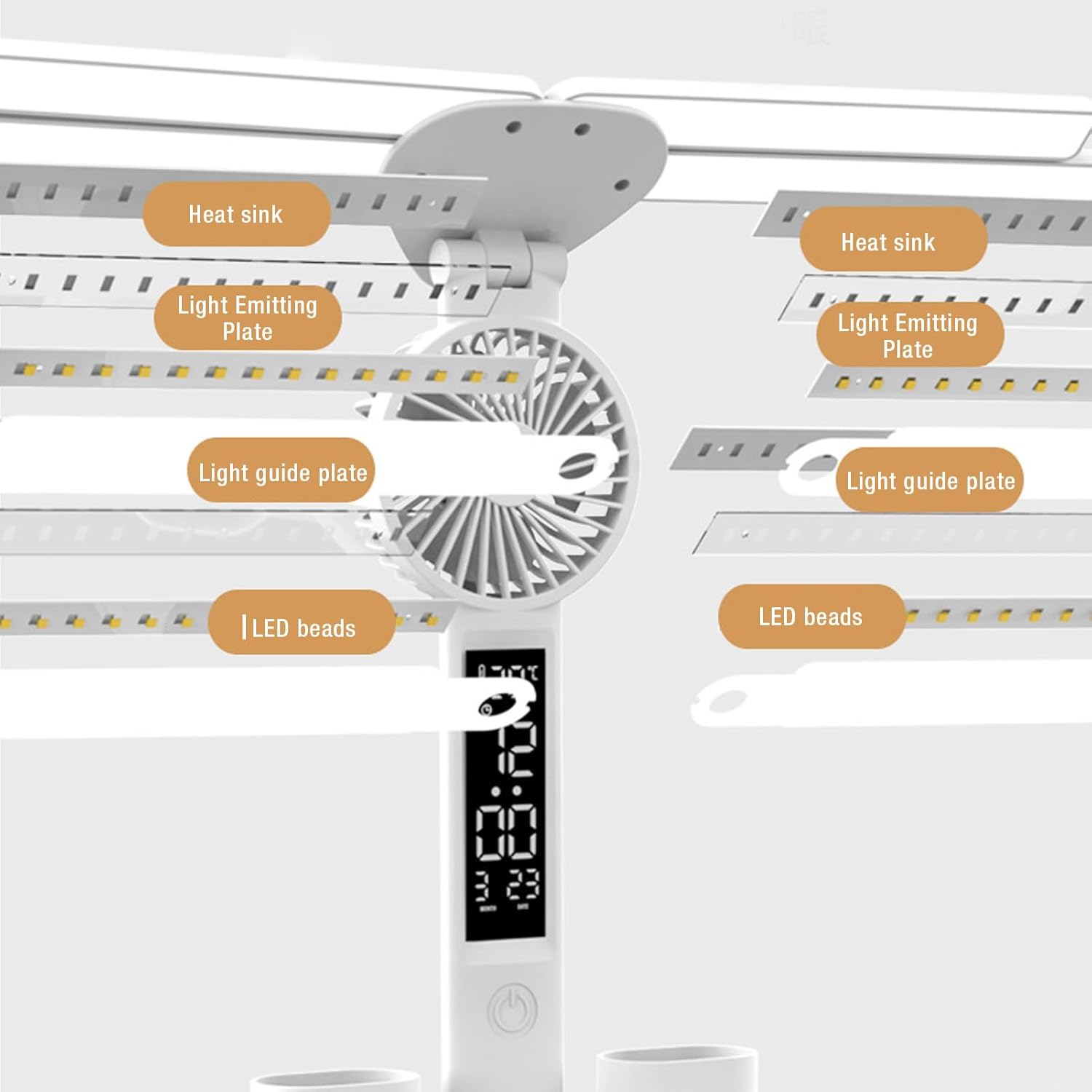 اباجوره مكتب ليد مع مروحه و ساعه - الصورة 5