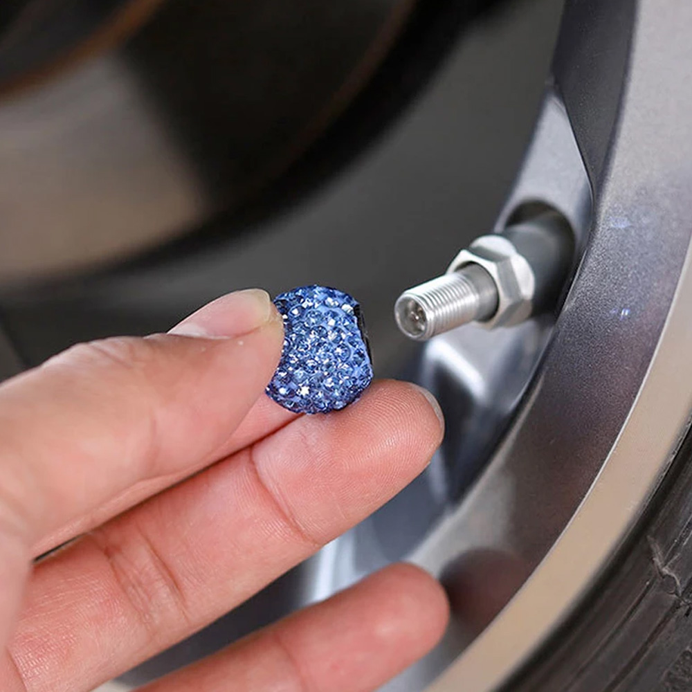 غطاء بلف إطارات السيارة كريستالات لامع - الصورة 5