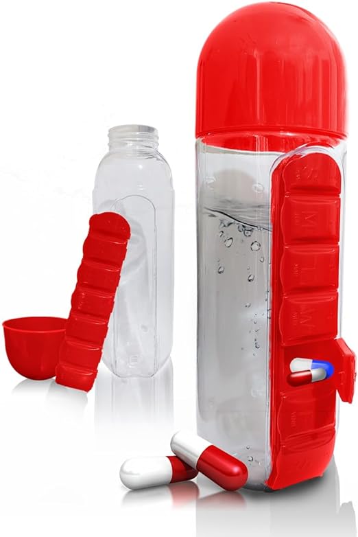 • زجاجة مياه ومنظم دواء 2 في 1 - الصورة 2
