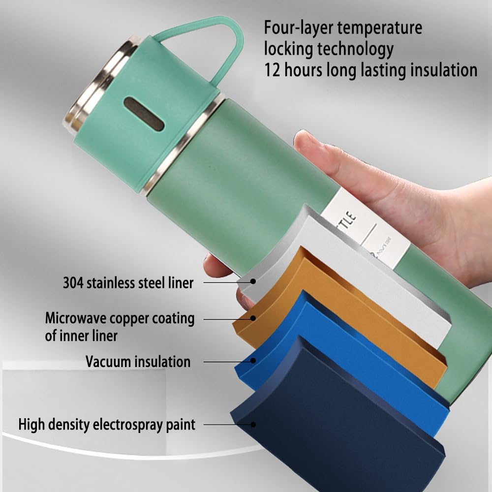 • ترمس حافظ للحرارة + 2 كوب - الصورة 9