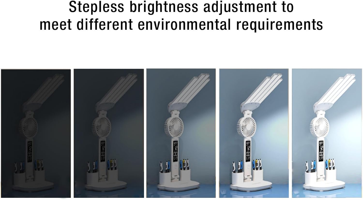 اباجوره مكتب ليد مع مروحه و ساعه - الصورة 4