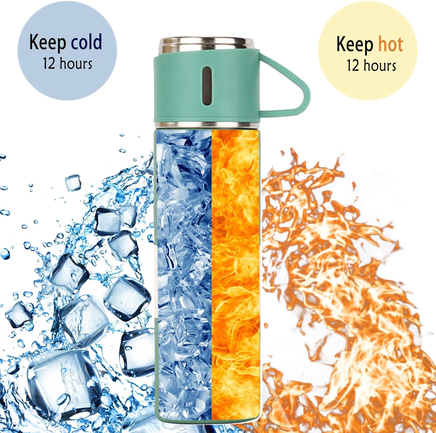 • ترمس حافظ للحرارة + 2 كوب - الصورة 11